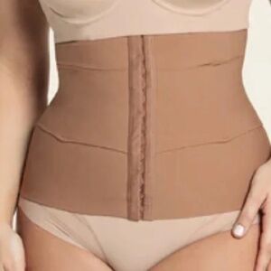 New Leonisa 3-Belt Custom Waist Cincher Lumbar Support Golden Beige 45913